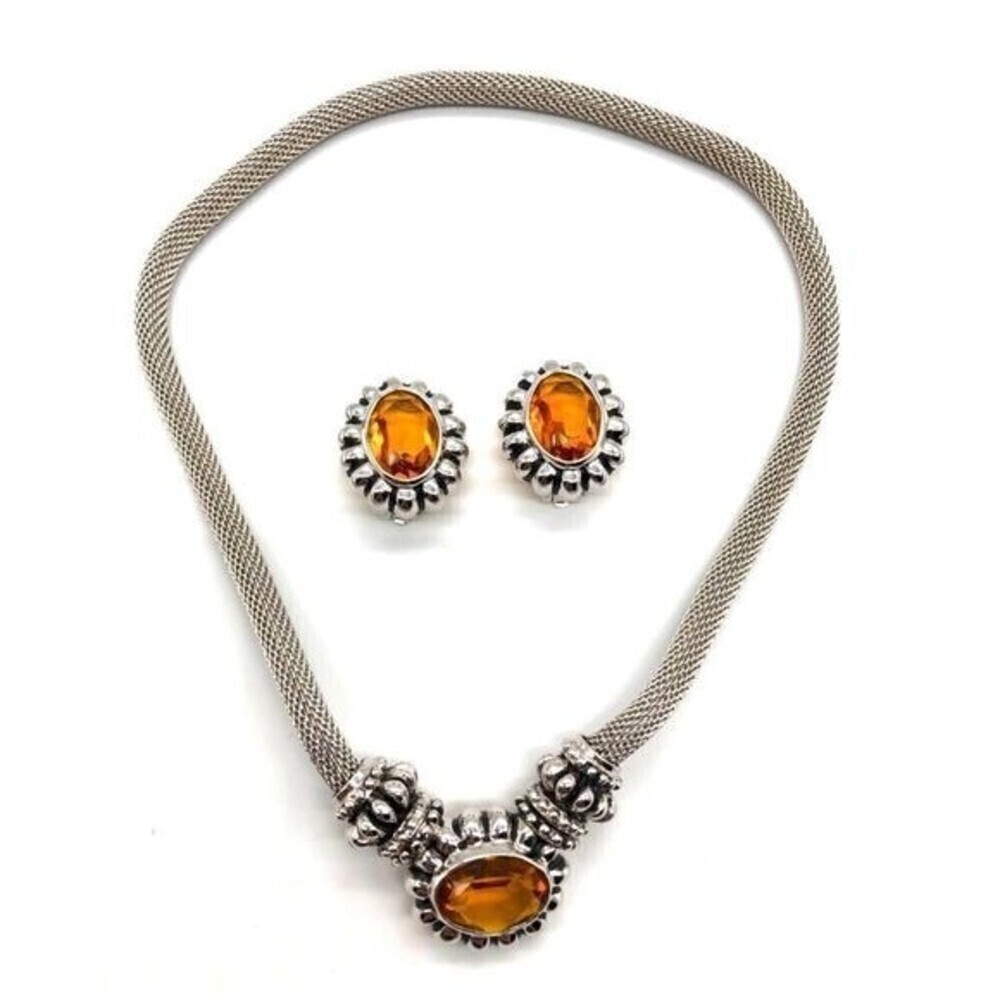 Rau Klikit Vintage Necklace & clip on Earrings